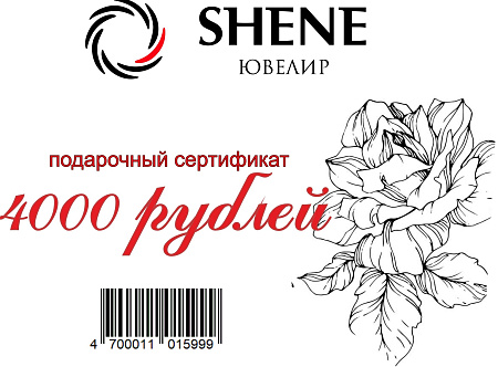 Подарочный сертификат на 4000 рублей Подарочный сертификат на 4000 рублей